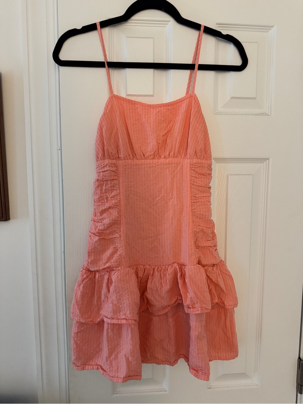 art class Coral Pink Ruffle Tiered Spaghetti-Strap Dress